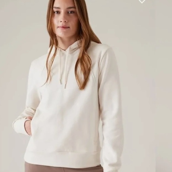ATHLETA Retroplush Hoodie Sweatshirt Magnolia White Ivory NWT - Picture 3 of 5